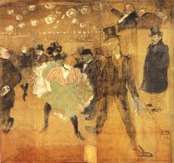 Henri De Toulouse-Lautrec Dancing at he Moulin Rouge Norge oil painting art